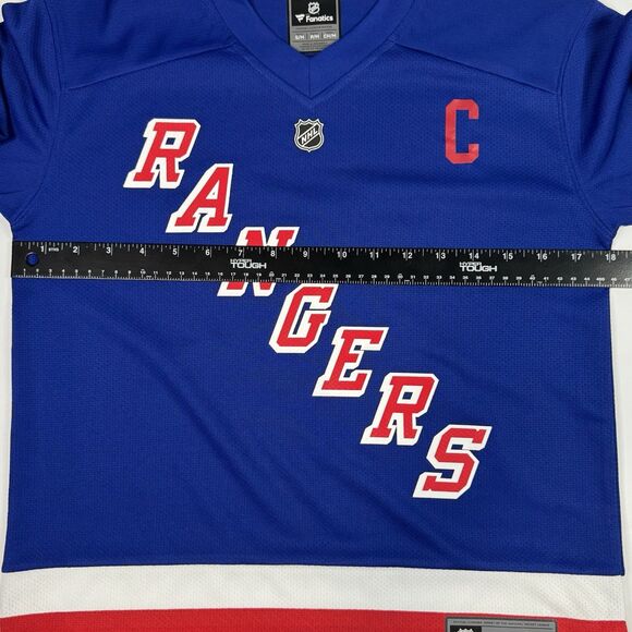 Fanatics New York Rangers Official NHL Jersey Youth Size M Hockey Tee Blue - Picture 7 of 8